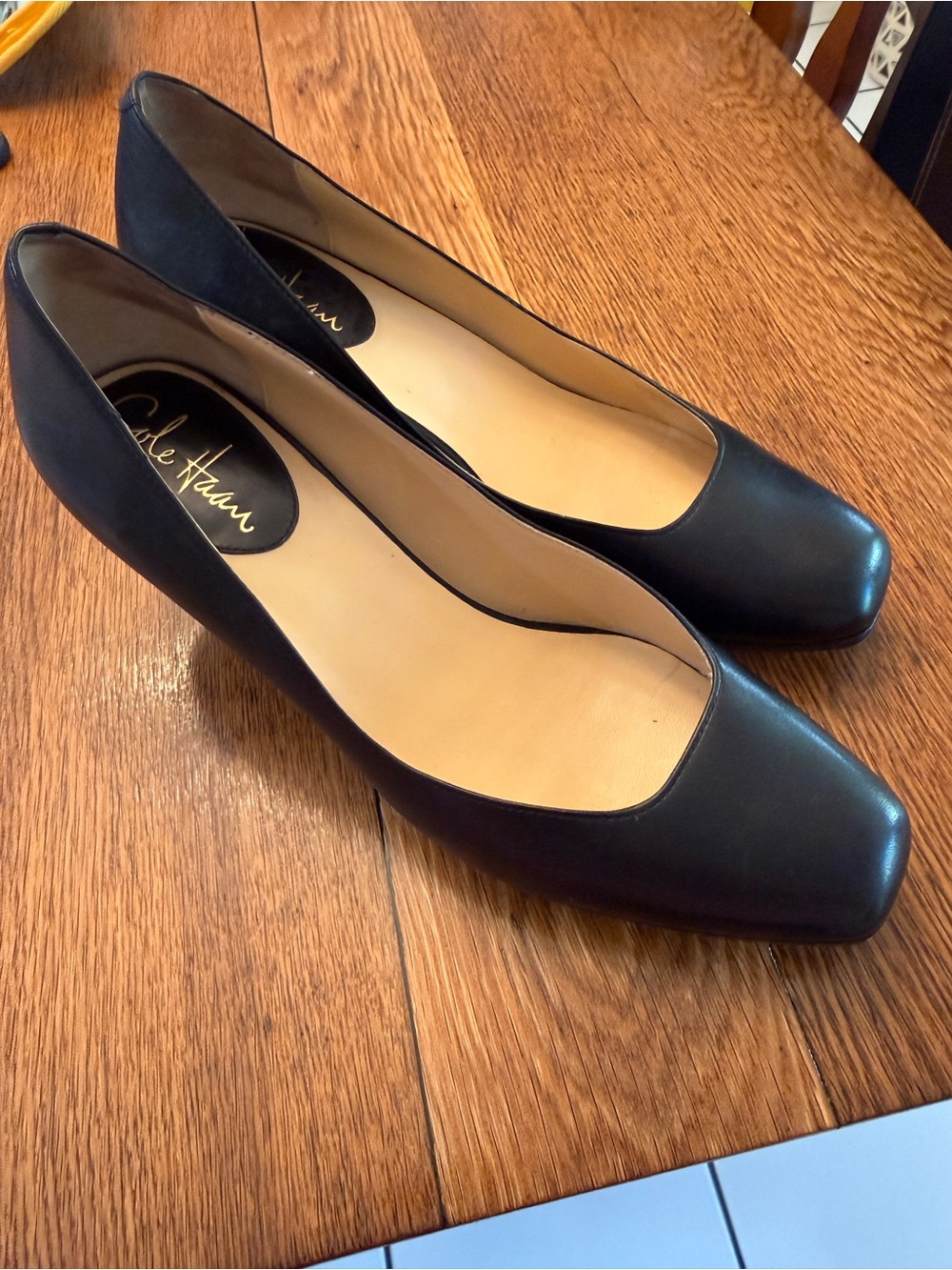 Y2K Cole Haan Nike Air Carma Black Leather Pumps 8AA Narrow